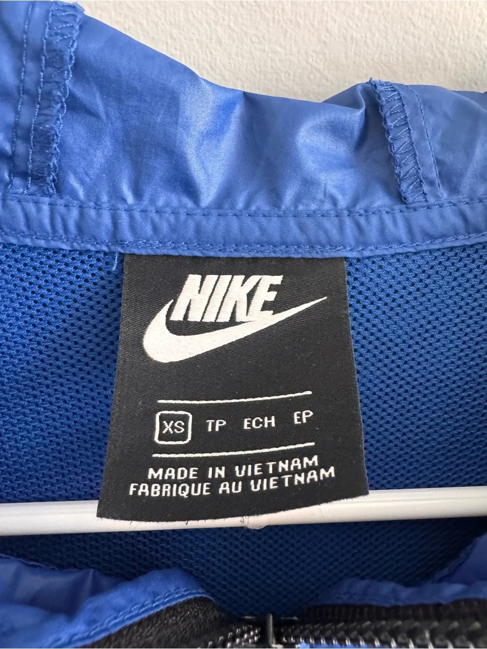 Nike Windrunner Hooded Windbreaker Jacket Blue Black XS Full Zip